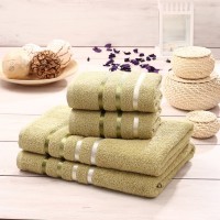 Комплект махровых полотенец "KARNA" BALE 50х80*2-70х140*2 см 1/4 Зеленый