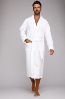 Бамбуковый махровый халат мужской NATUREL (PM 908) белый