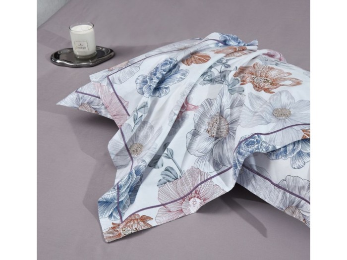 Комплект с ЛЕТНИМ одеялом из печатного сатина 200х220 см, 2164-OMP